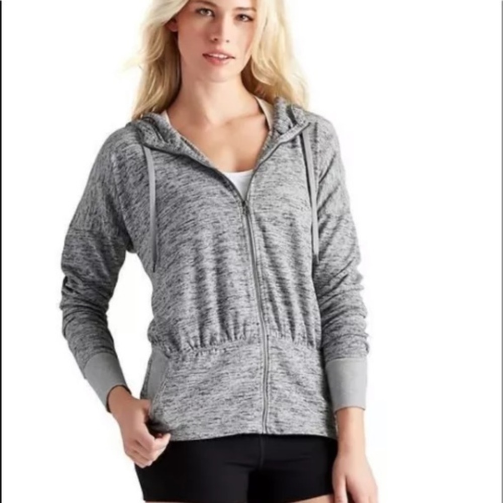 Athleta Batwing & Robin Zip Hoodie Gray Small